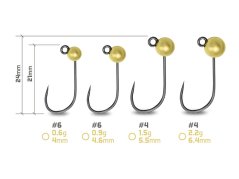Volfrámový jig Delphin T-AREA BL / 5ks - zlatý
