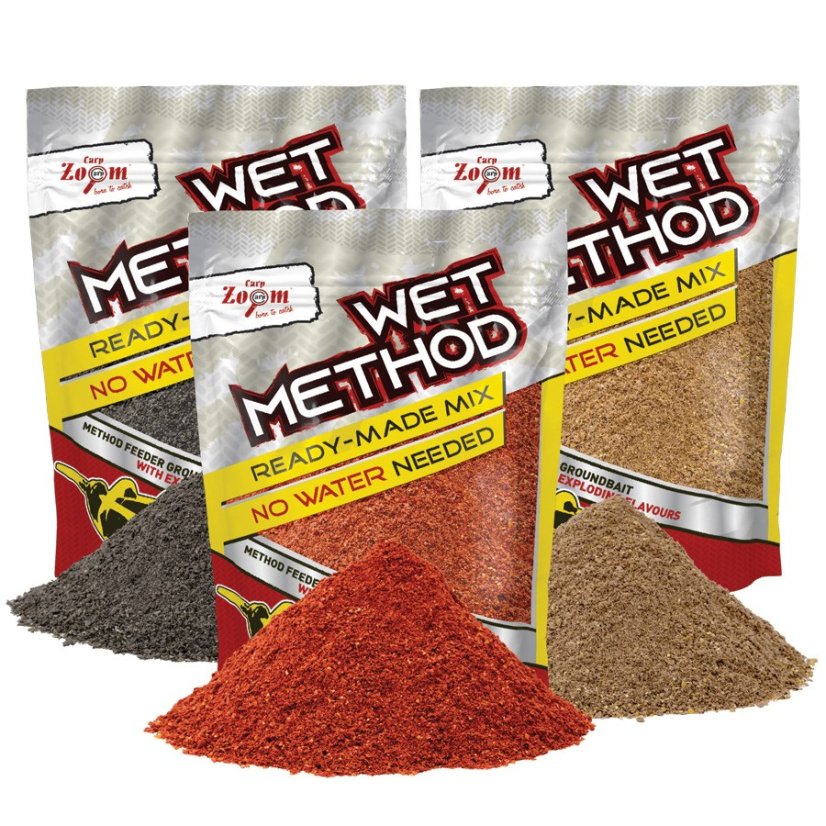 Carp Zoom Vlhčená Zmes Intense Wet Method 850 g - Príchuť: Wet Method Groundbait, sweet mango, 850g