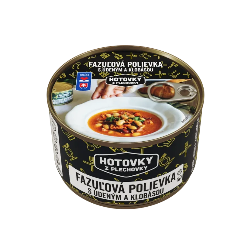 Fazuľová polievka s údeným a klobásou 400g