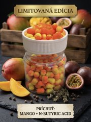 🥭 Dvojfarebné Wafter Dumbells 5 mm – Mango + N-Butyric Acid (Oranžovo-žltá) – LIMITOVANÁ EDÍCIA