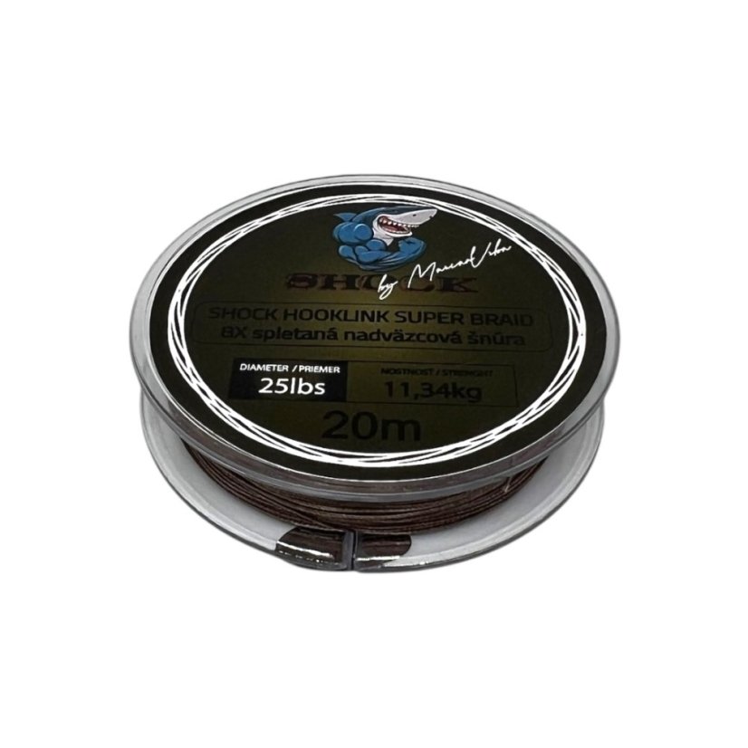 SHOCK HOOKLINK SUPER BRAID 8x 20m - spletaná nadväzcová šnúra - Priemer: 45lb 20m 19,45kg