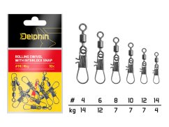 Rolling swivel with interlock snap / 10 ks obratlík