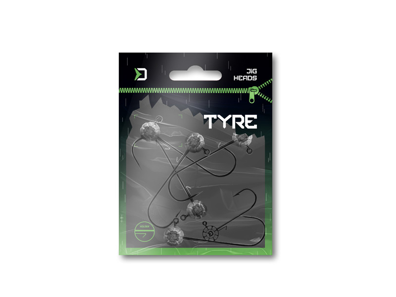 Jigová hlava s držiakom Delphin TYRE 5ks