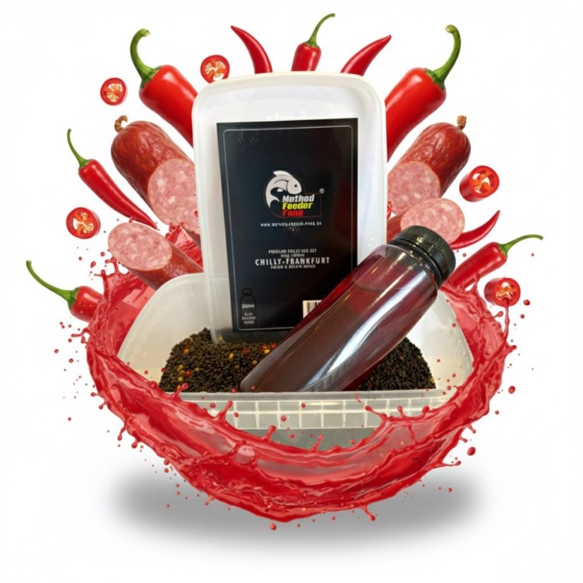 Premium Pellet Mix SET FLUO 500g + 200ml - Príchuť: Chilly - Frankfurt