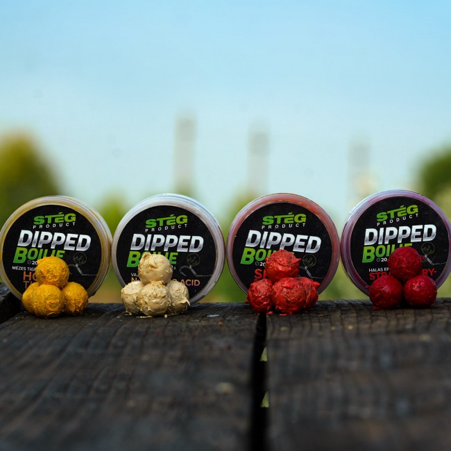 Stég Dipped boilies 100g 20mm - Príchuť: Strawberry - Halibut