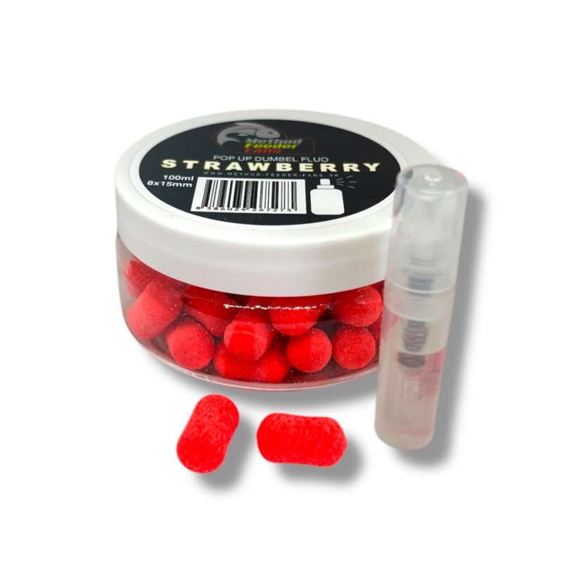 Pop Up Dumbell FLUO 8mm x 15mm - Príchuť: Strawberry - Jahoda