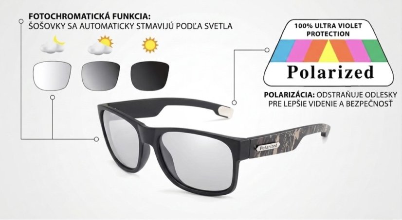 Fotochromatické polarizačné slnečné okuliare model 1084