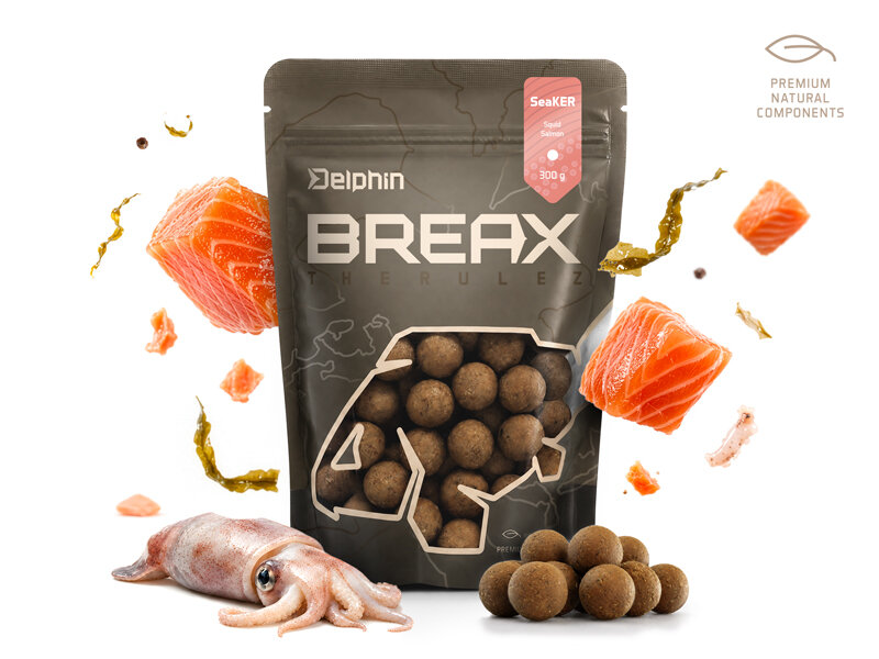 Boilies Delphin BreaX / SeaKER - Príchuť: Boilies Delphin BreaX / SeaKER | Squid-Losos/20mm/300g
