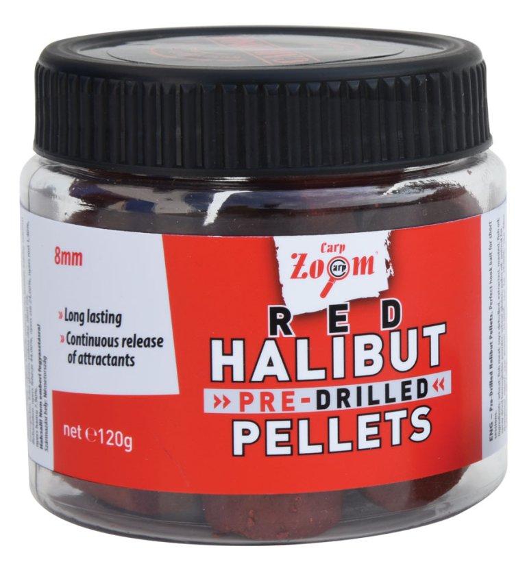 Carp Zoom Pre-Drilled Red Halibut Pellets Carp Zoom Pre-Drilled Red Halibut Pellets