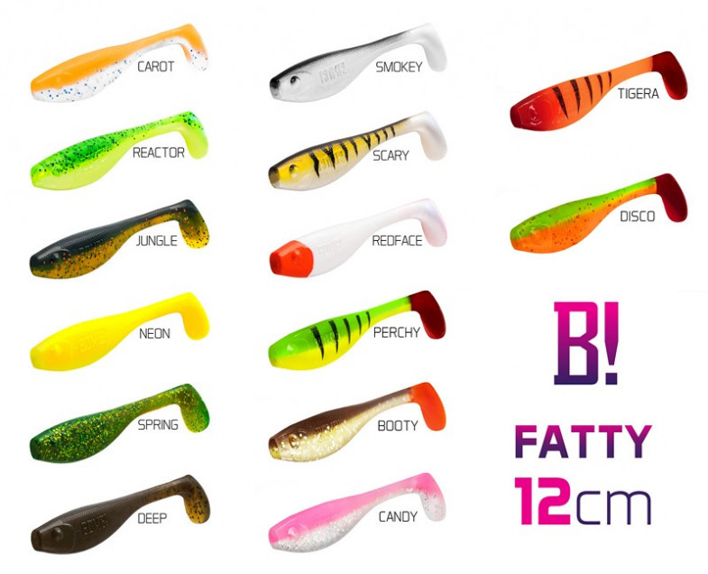 Umelá nástraha BOMB! Fatty | 12cm 5ks - Farba: Tigera + Redface + Booty + Candy + Reactor