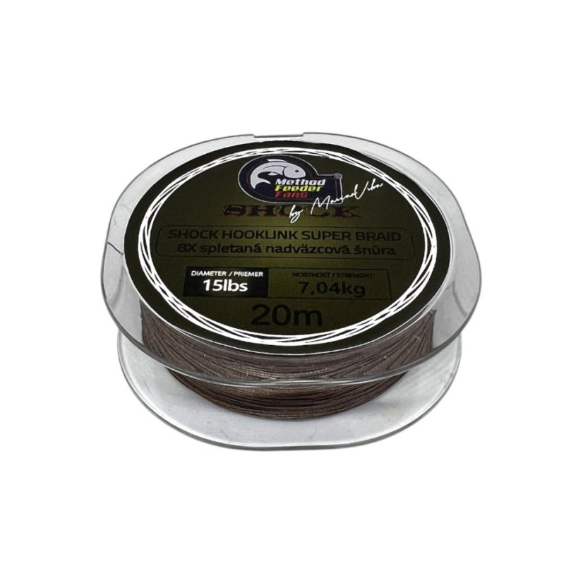 SHOCK HOOKLINK SUPER BRAID 8x 20m - spletaná nadväzcová šnúra - Priemer: 45lb 20m 19,45kg