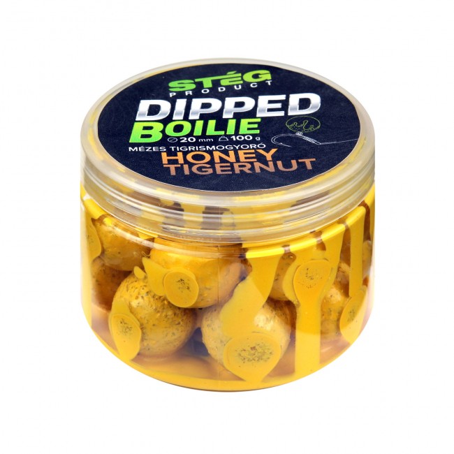 Stég Dipped boilies 100g 20mm - Príchuť: Honey - Tigernut
