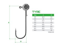 Jigová hlava s držiakom Delphin TYRE 5ks