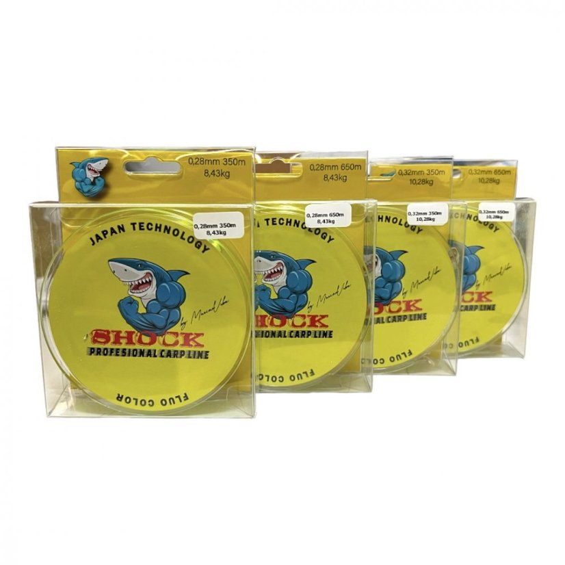 Vlasec Shock Profesional Carp Line FLUO - Priemer: 0,30mm 9,85kg 350m