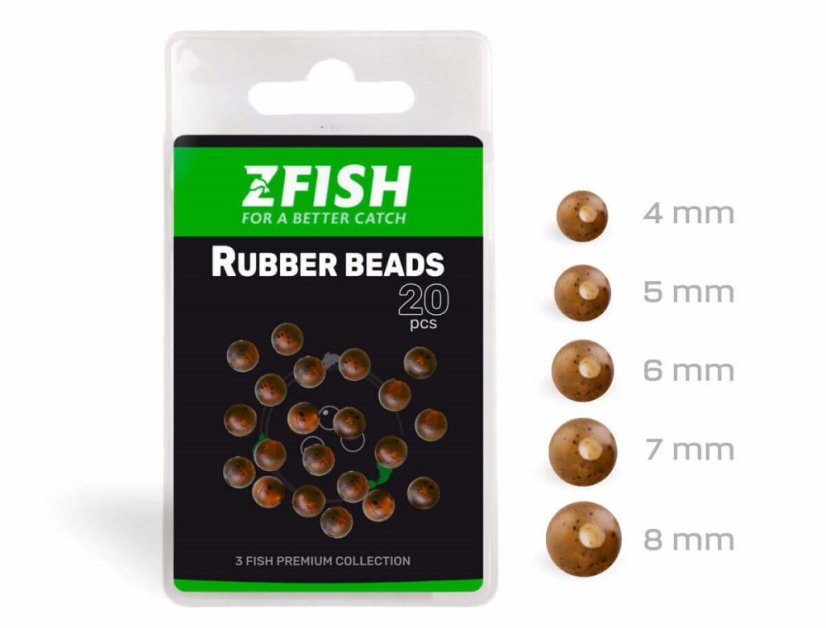 ZFISH Gumové korálky Rubber Beads 4mm - 20ks