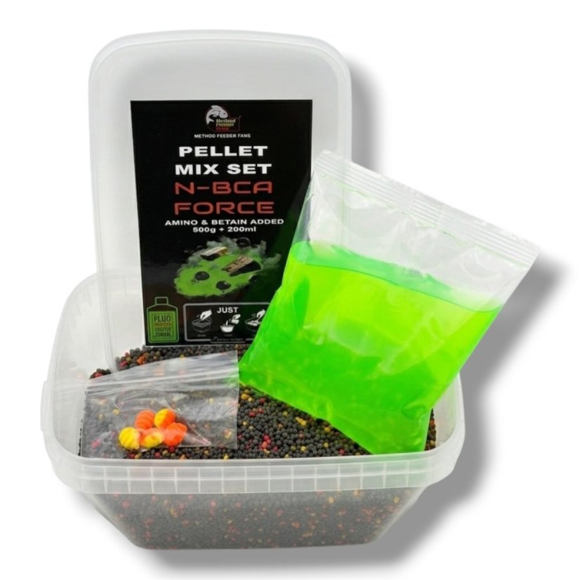 Pellet Mix SET FLUO 500g + 200ml + Worms Wafters - Príchuť: Sweet Mango - Sladké Mango