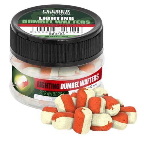 Carp Zoom Svietiace Wafters FC Lighting Dumbel Wafters 15 g 8x12 mm - Príchuť: FC Lighting Dumbel Wafters, 15g, 8x12mm, strawberry