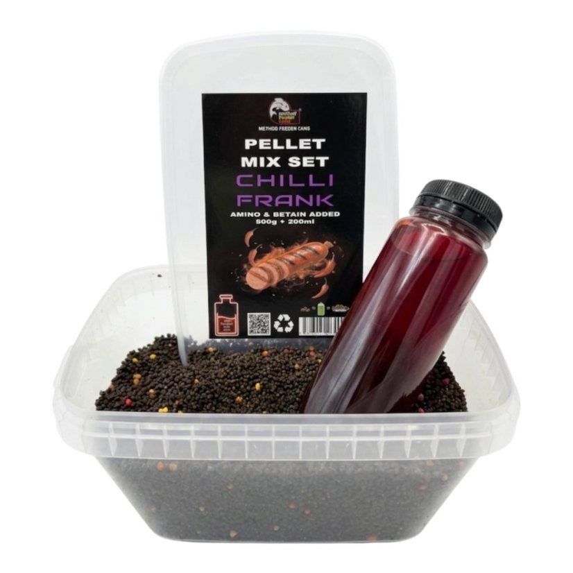 Premium Pellet Mix SET FLUO 500g + 200ml - Príchuť: Chilly - Frankfurt