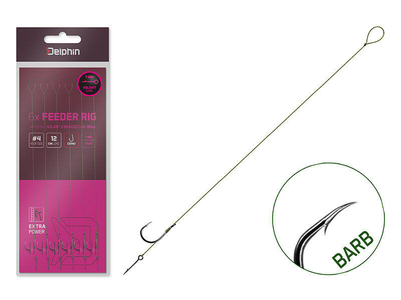 Nadväzec Delphin NOLIMIT Sting / 6ks ‎ - Veľkosť: Nadväzec Delphin NOLIMIT Sting / 6ks | 8cm / 15lbs / BARB #4 / Sting 7mm